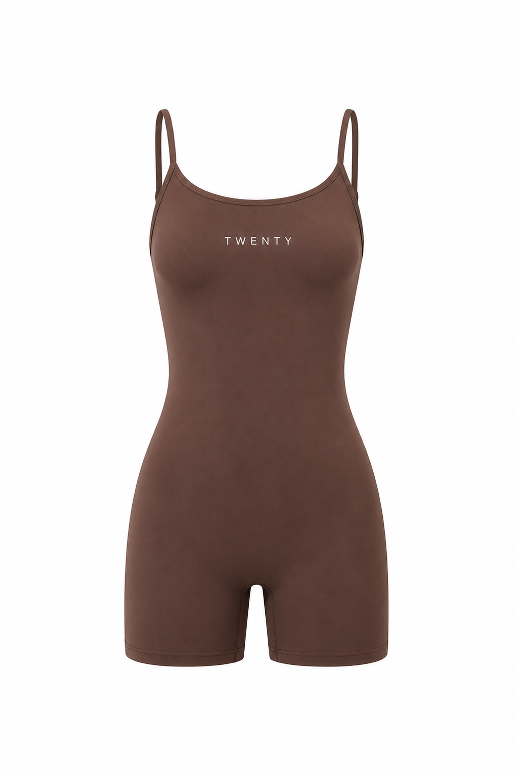 TWENTY Fitness Cocoa Sculpt Unitard featuring a fitted, seamless design ideal for workout and activewear.