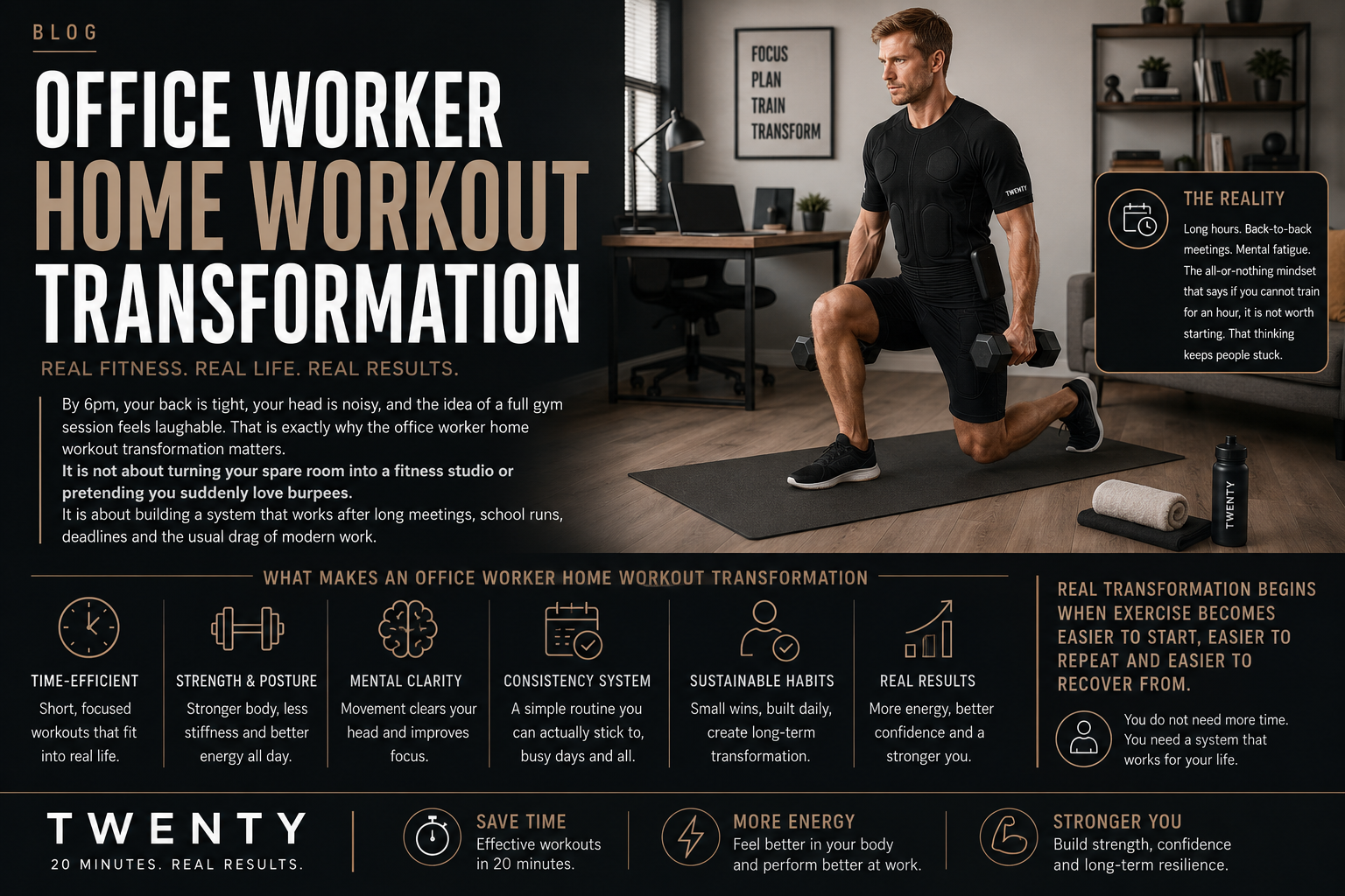 Office Worker Home Workout Transformation