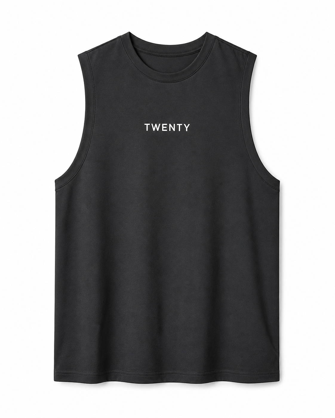 TWENTY Performance Vest in midnight black, lightweight fitness vest with breathable fabric and athletic fit for active workouts.
