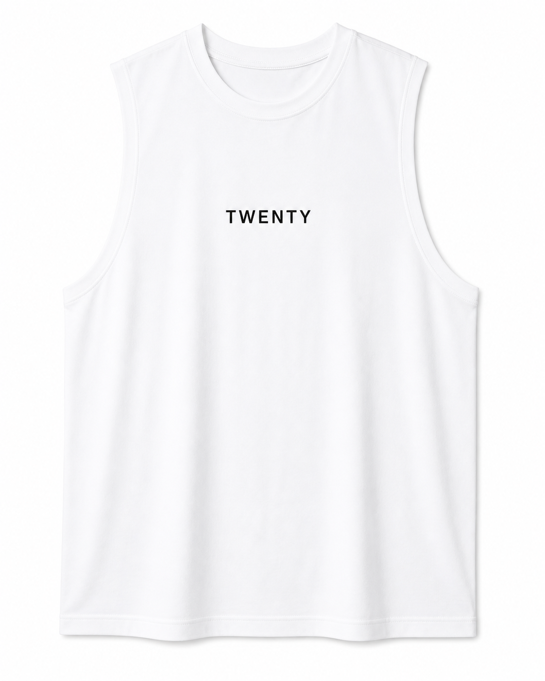 TWENTY Performance Vest in Arctic White, lightweight fitness vest with sleek design, ideal for active workouts.