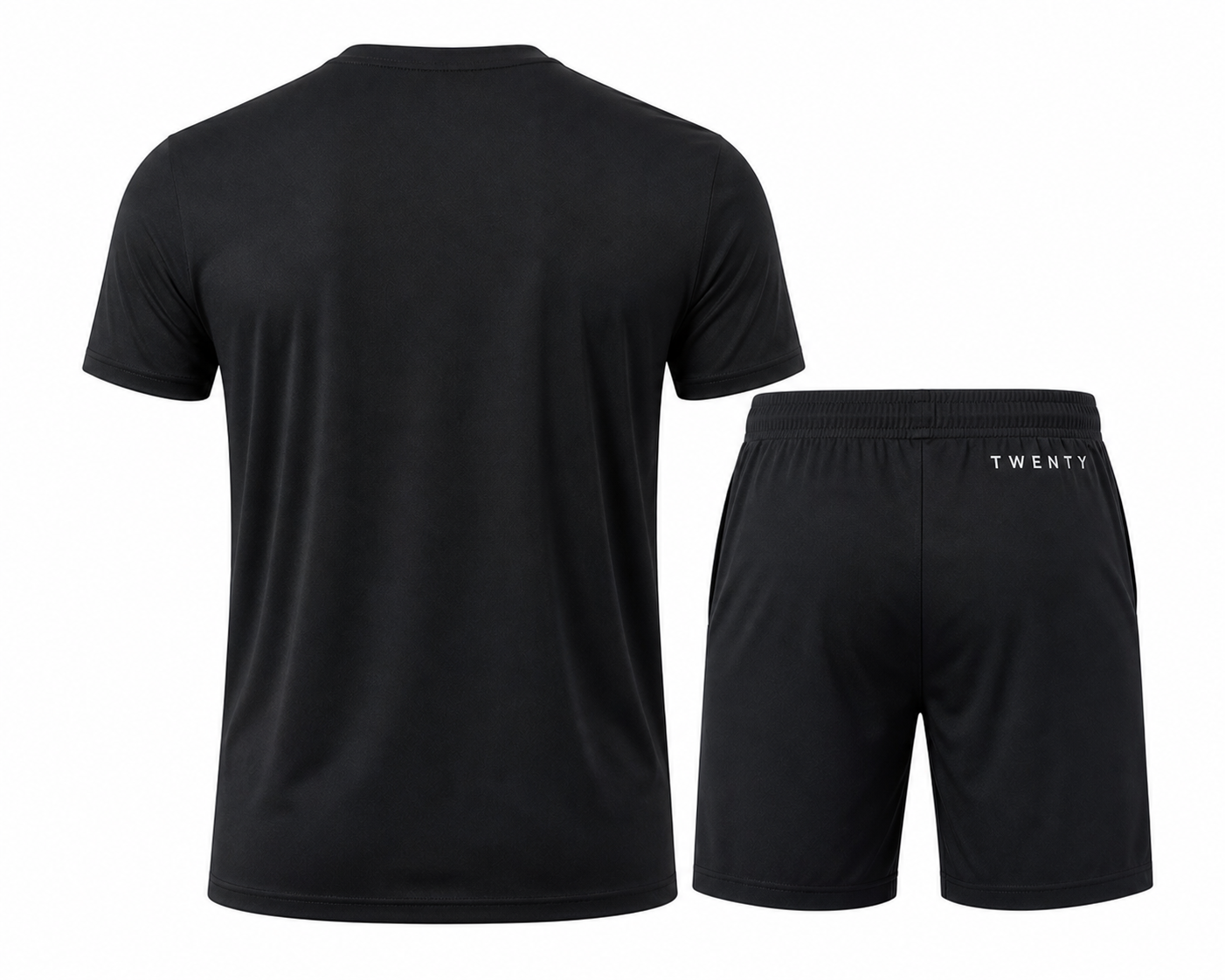 Black TWENTY Performance Set by TWENTY Fitness, showing athletic workout apparel with fitted top and leggings.